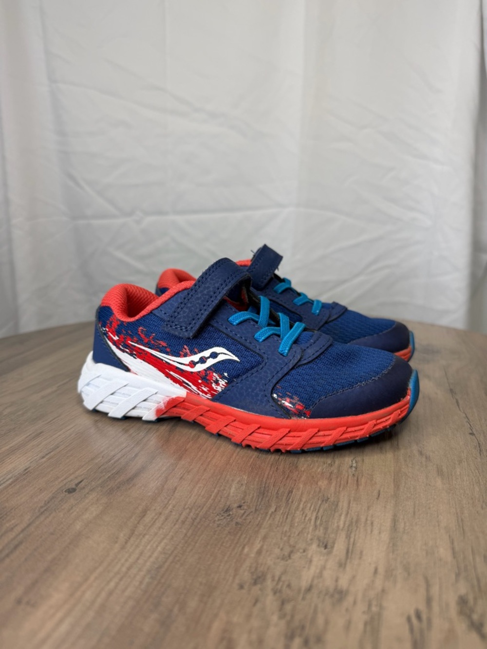 Saucony Kids Navy, Red & White Athletic Sneakers